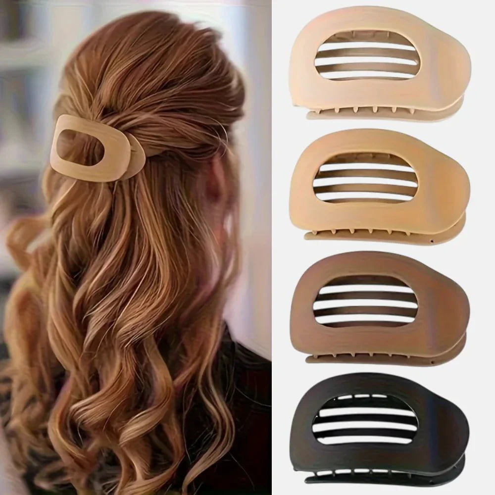Set van 4 Matte Platte Haarclips – Anti-Slip Design